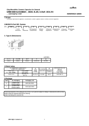 GRM188B10J334MA01L Datasheet PDF Murata Manufacturing