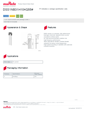 DSS1NB31H104Q55 Datasheet PDF Murata Manufacturing