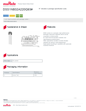 DSS1NB32A220Q93 Datasheet PDF Murata Manufacturing