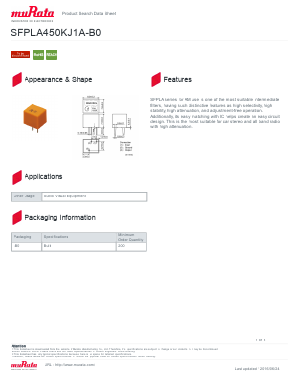 SFPLA450KJ1A-B0 Datasheet PDF Murata Manufacturing