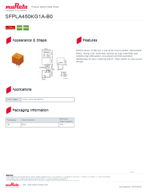 SFPLA450KG1A-B0 Datasheet PDF Murata Manufacturing