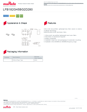 LFB182G45BG2D280 Datasheet PDF Murata Manufacturing