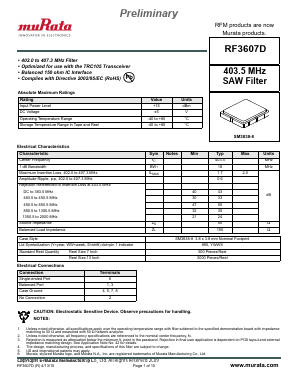 RF3607D Datasheet PDF Murata Manufacturing