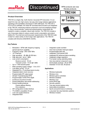 TRC104 Datasheet PDF Murata Manufacturing