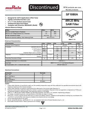 SF1080A Datasheet PDF Murata Manufacturing