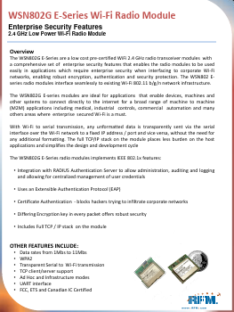 WSN802GDK Datasheet PDF Murata Manufacturing