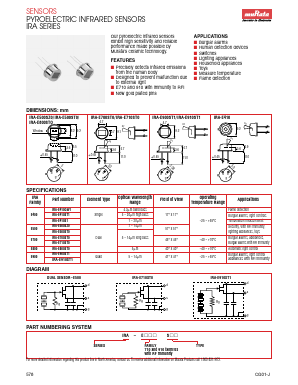 IRA-E800ST0 Datasheet PDF Murata Manufacturing