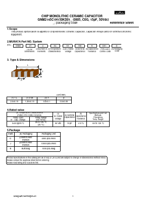 GNM2145C1H150KD01 Datasheet PDF Murata Manufacturing