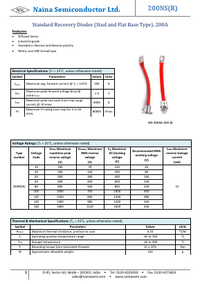 200NSR Datasheet PDF Naina Semiconductor ltd.