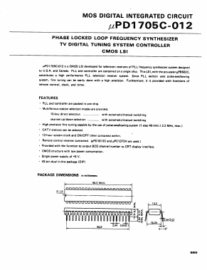 UPD1705C-012 Datasheet PDF NEC => Renesas Technology