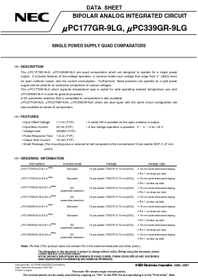 UPC177GR-9LG Datasheet PDF NEC => Renesas Technology