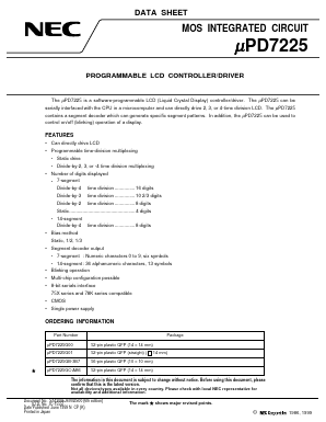 UPD7225GB-3B7 Datasheet PDF NEC => Renesas Technology