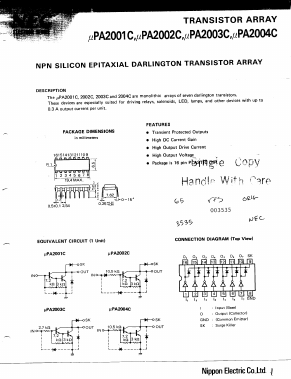UPA2003C Datasheet PDF NEC => Renesas Technology