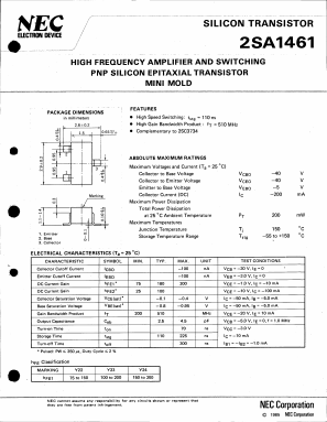 2SA1461 Datasheet PDF NEC => Renesas Technology