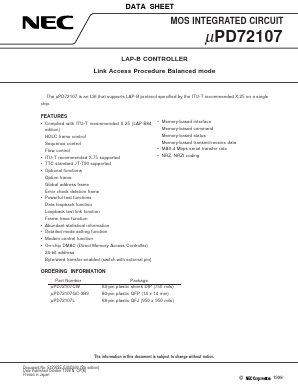 UPD72107CW Datasheet PDF NEC => Renesas Technology