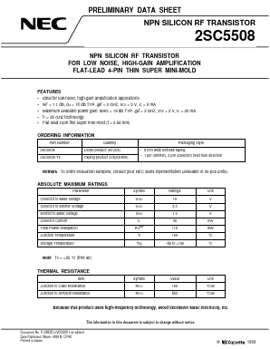 2SC5508 Datasheet PDF NEC => Renesas Technology