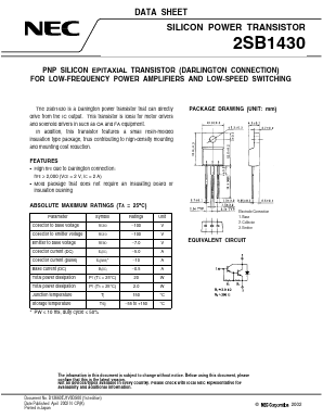 B1430M Datasheet PDF NEC => Renesas Technology