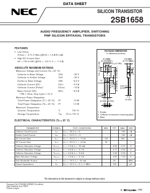 2SB1658 Datasheet PDF NEC => Renesas Technology