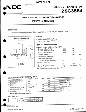 2SC3554 Datasheet PDF NEC => Renesas Technology