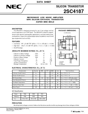 2SC4187 Datasheet PDF NEC => Renesas Technology