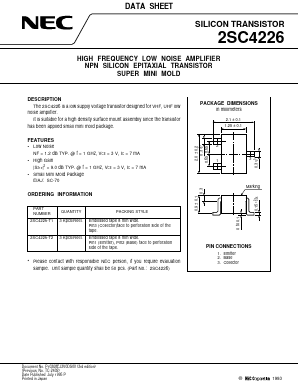 2SC4226 Datasheet PDF NEC => Renesas Technology