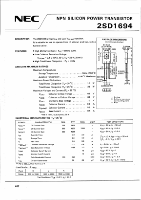 D1694M Datasheet PDF NEC => Renesas Technology