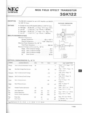 3SK122 Datasheet PDF NEC => Renesas Technology