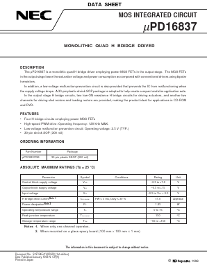 UPD16837 Datasheet PDF NEC => Renesas Technology