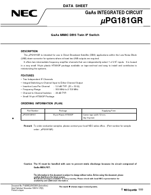 UPG181GR Datasheet PDF NEC => Renesas Technology
