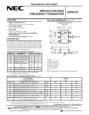 UPA810T-T1 Datasheet PDF NEC => Renesas Technology