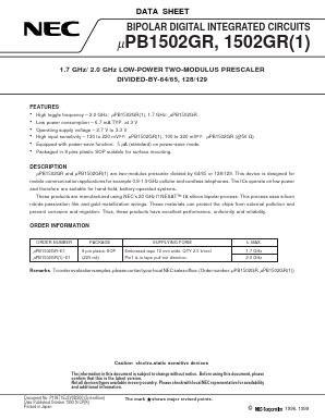 UPB1502GR(1)-E2 Datasheet PDF NEC => Renesas Technology