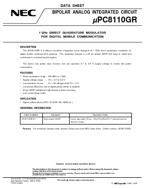 UPC8110GR-E1 Datasheet PDF NEC => Renesas Technology