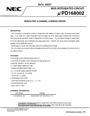 UPD168002 Datasheet PDF NEC => Renesas Technology
