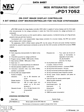 UPD17052CW Datasheet PDF NEC => Renesas Technology