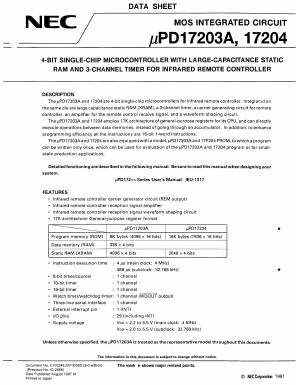 UPD17203AGC-XXX-3BH Datasheet PDF NEC => Renesas Technology