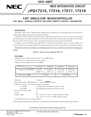 UPD17217CT-XXX Datasheet PDF NEC => Renesas Technology