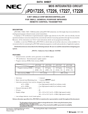 UPD17225GT-XXX Datasheet PDF NEC => Renesas Technology