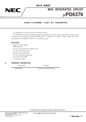 UPD6376CX Datasheet PDF NEC => Renesas Technology