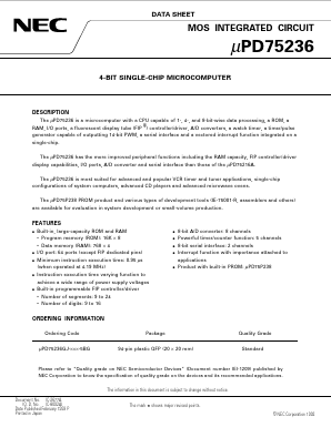 UPD75236GJ Datasheet PDF NEC => Renesas Technology