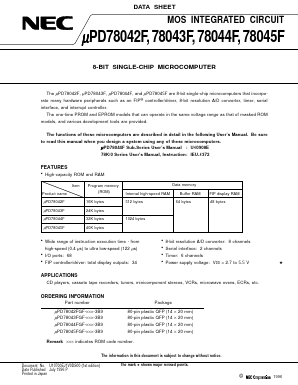 UPD78045F Datasheet PDF NEC => Renesas Technology