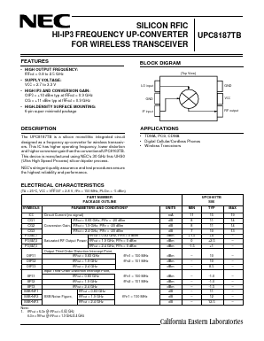 UPC8187TB-E3 Datasheet PDF NEC => Renesas Technology