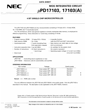 UPD17103CXA-XXX Datasheet PDF NEC => Renesas Technology
