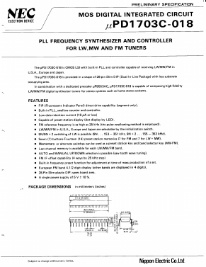 UPD1703C-018 Datasheet PDF NEC => Renesas Technology