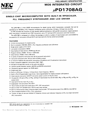 UPD1708AG Datasheet PDF NEC => Renesas Technology