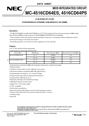 MC-4516CD64ES Datasheet PDF NEC => Renesas Technology