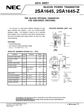 2SA1645 Datasheet PDF NEC => Renesas Technology