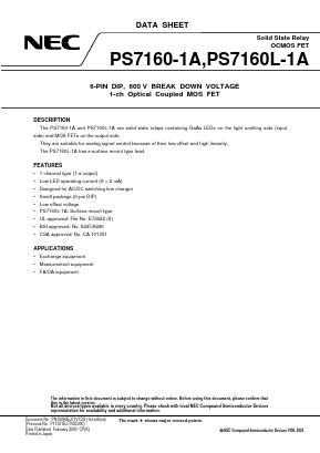 PS7160-1A Datasheet PDF NEC => Renesas Technology