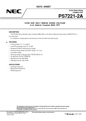 PS7221-2A-F3 Datasheet PDF NEC => Renesas Technology