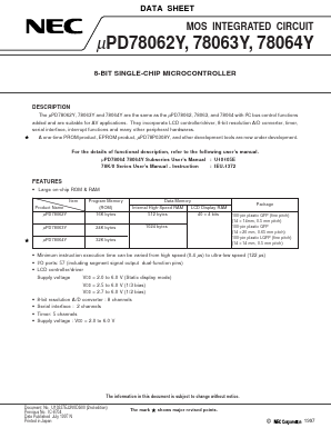 UPD78062YGC-XXX-7EA Datasheet PDF NEC => Renesas Technology