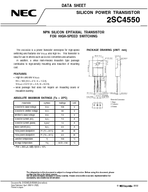 2SC4550M Datasheet PDF NEC => Renesas Technology